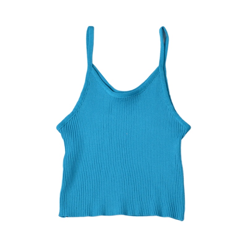 Áo Croptop Dệt Kim Sát Nách Kiểu Dáng Đơn Giản Dễ Phối Đồ Dành Cho Nữ