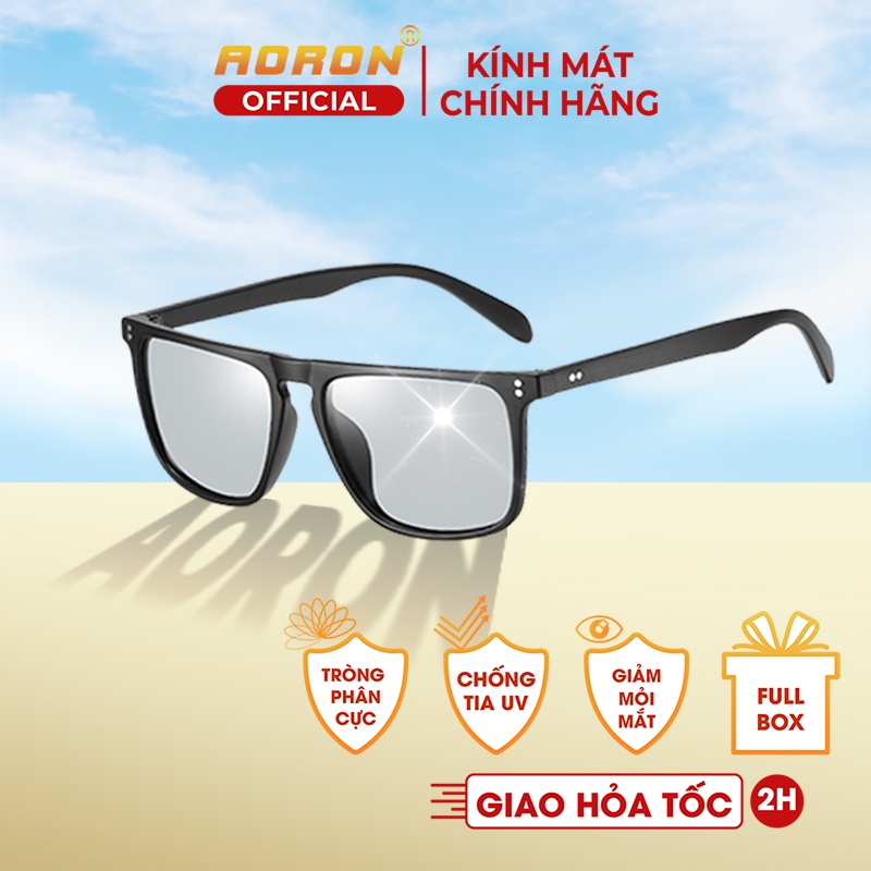 Kính Râm Nam Vuông, Mắt Kính Phân Cực Chống Chói, Đi Xe Ban Ngày Gọng Nhựa Siêu Nhẹ AK022 -AORON