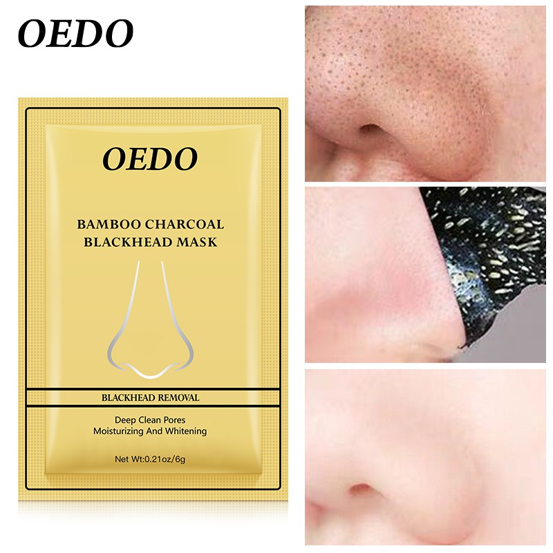 Miếng dán lột mụn ở mũi OEDO được làm từ than tre giúp lấy sạch mụn đầu đen và thu nhỏ lỗ chân lông 6g