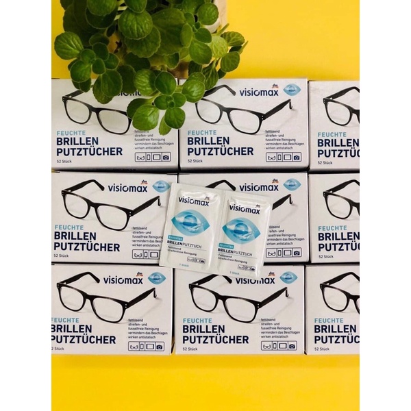 Khăn lau kính Visiomax hộp 52 tờ. Hàng Đức chính hãng