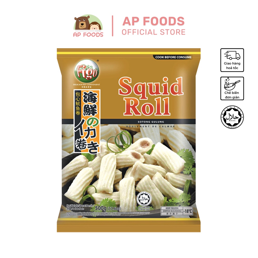 Mực cuộn FIGO Malaysia 500g - Squid Roll FIGO Malaysia 500g - Viên Thả Lẩu Malaysia