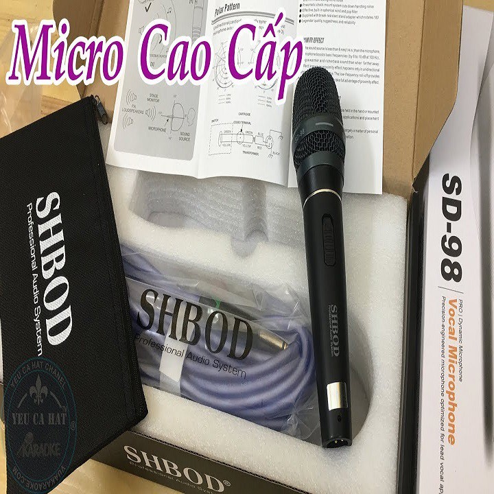 Micro Có Dây Hát Karaoke Chuyên Nghiệp Cam Kết Hàng Chính Hãng SHBOD SD-98 Hát Cực Hay