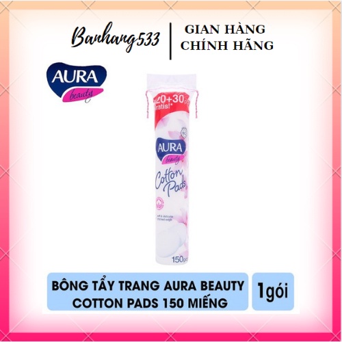 [Chính hãng] Bông tẩy trang Aura 100% Cotton thấm hút nhanh mềm mịn không đổ lông