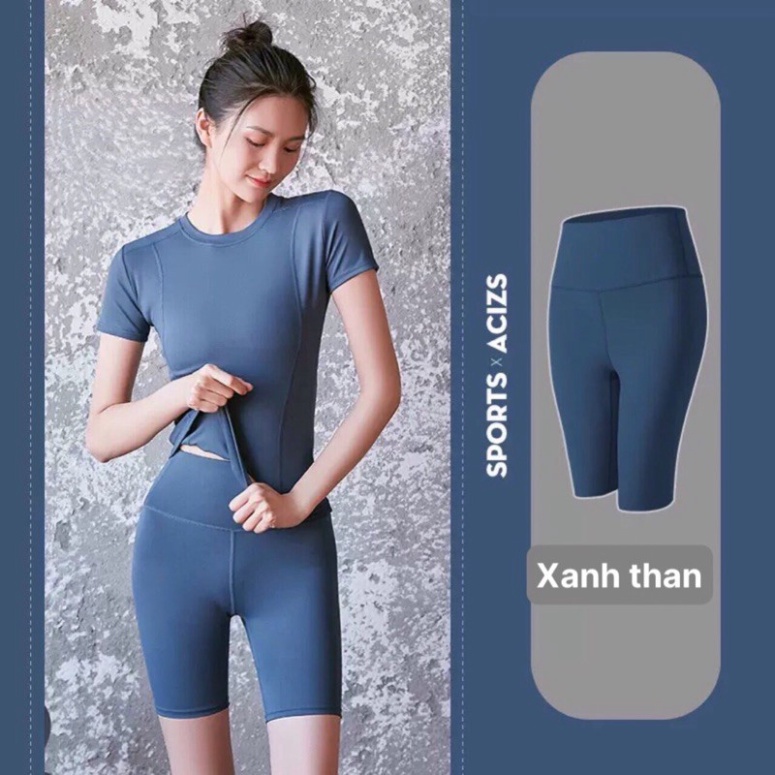 Quần tập gym nữ đùi chun mông LUHAZO legging tập yoga siêu tôn dáng vải dệt kim co dãn giãn T3 MT5FK