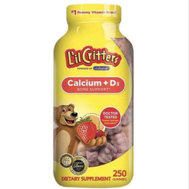 Kẹo Li'l Critters Mỹ Calcium + D3 250 viên ( Date 2021) Hàng nhập USA
