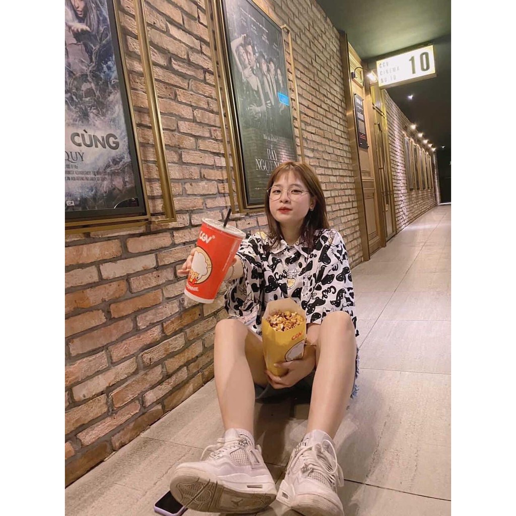 [ảnh thật] Áo sơ mi nam nữ tay lỡ BÒ SOCUTE form rộng unisex dáng oversize hot trend basic treetwear mặc siêu mát