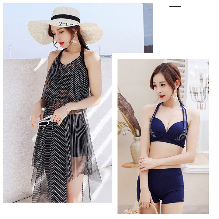 Bộ Bikini Áo Tắm 3 Mảnh Đi Biển Phong Cách Hàn Quốc | WebRaoVat - webraovat.net.vn