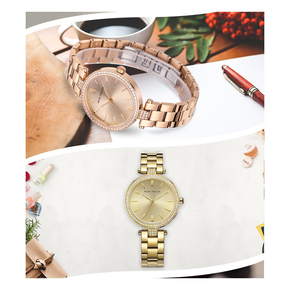 ĐỒNG HỒ NỮ MINI FOCUS 0039 DÂY THÉP CAO CẤP, MẶT TRÒN ĐÍNH ĐÁ Bán lẻ giá sỉ