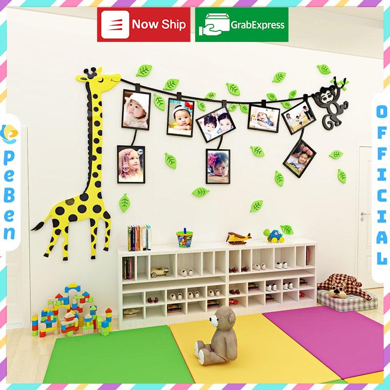 Tranh dán tường mica 3d decor khổ lớn ảnh kỷ niệm của bé trang trí phòng làm việc, phòng họp Nhiều Size - EPeBen