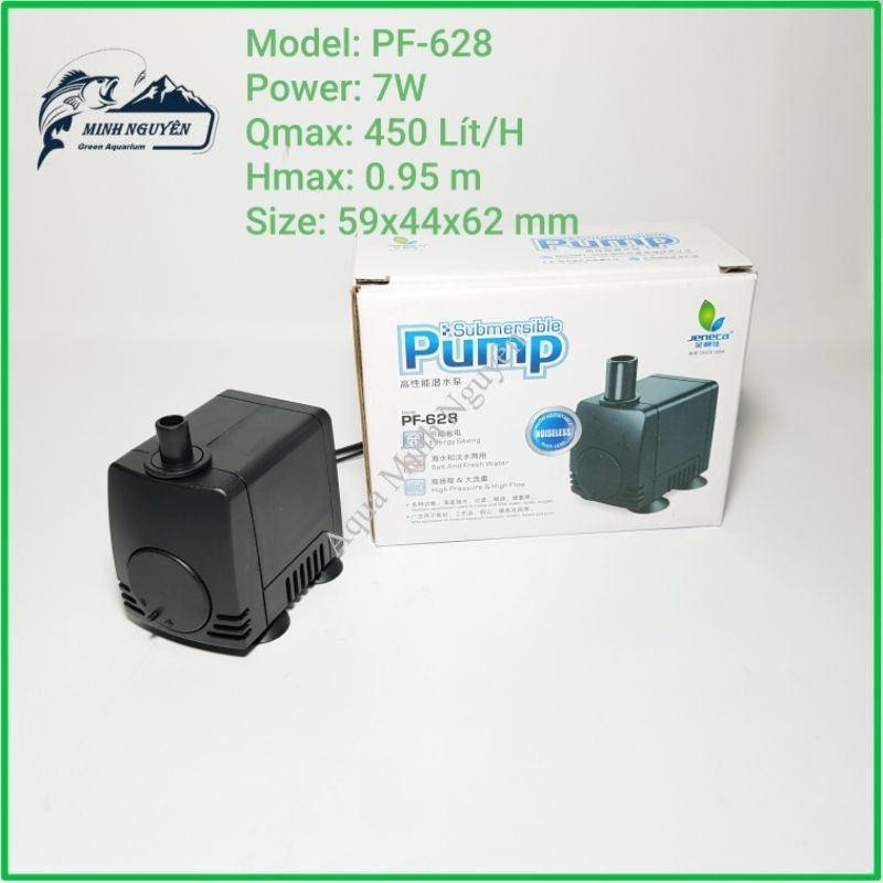 Bơm nước thế hệ mới Jeneca PF-628 (450Lít/giờ). Dùng cho bể cá, bonsai, non bộ,...