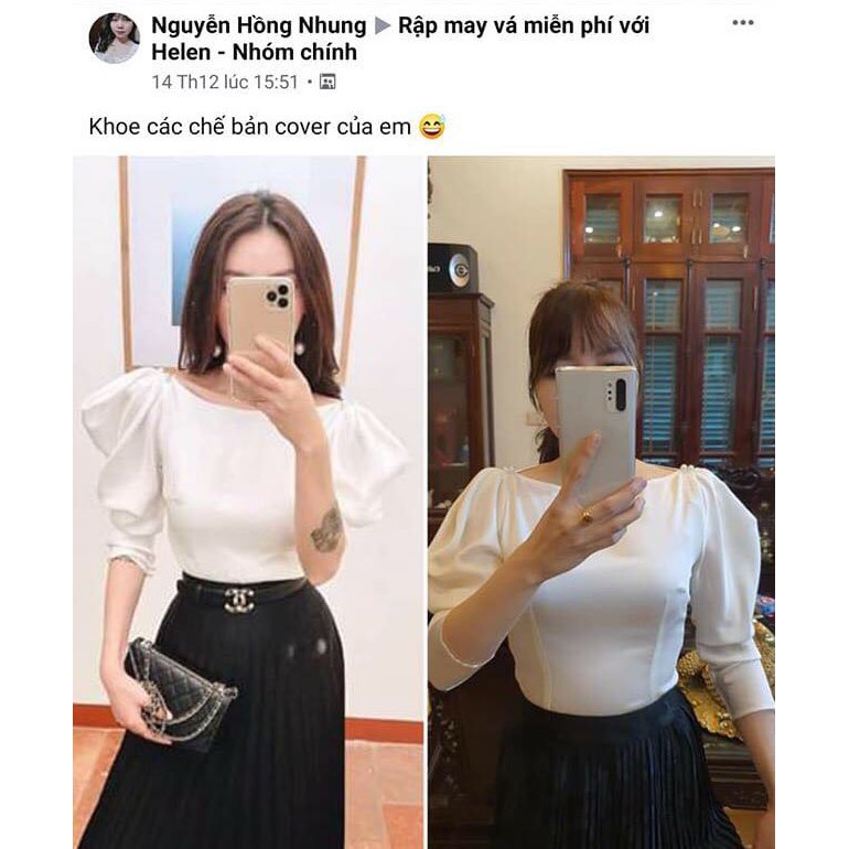Rập giấy BẢN VẼ KHÔNG PHẢI QUẦN ÁO, VÁY dùng để may áo tay bồng xếp ly sang chảnh -Helensewing