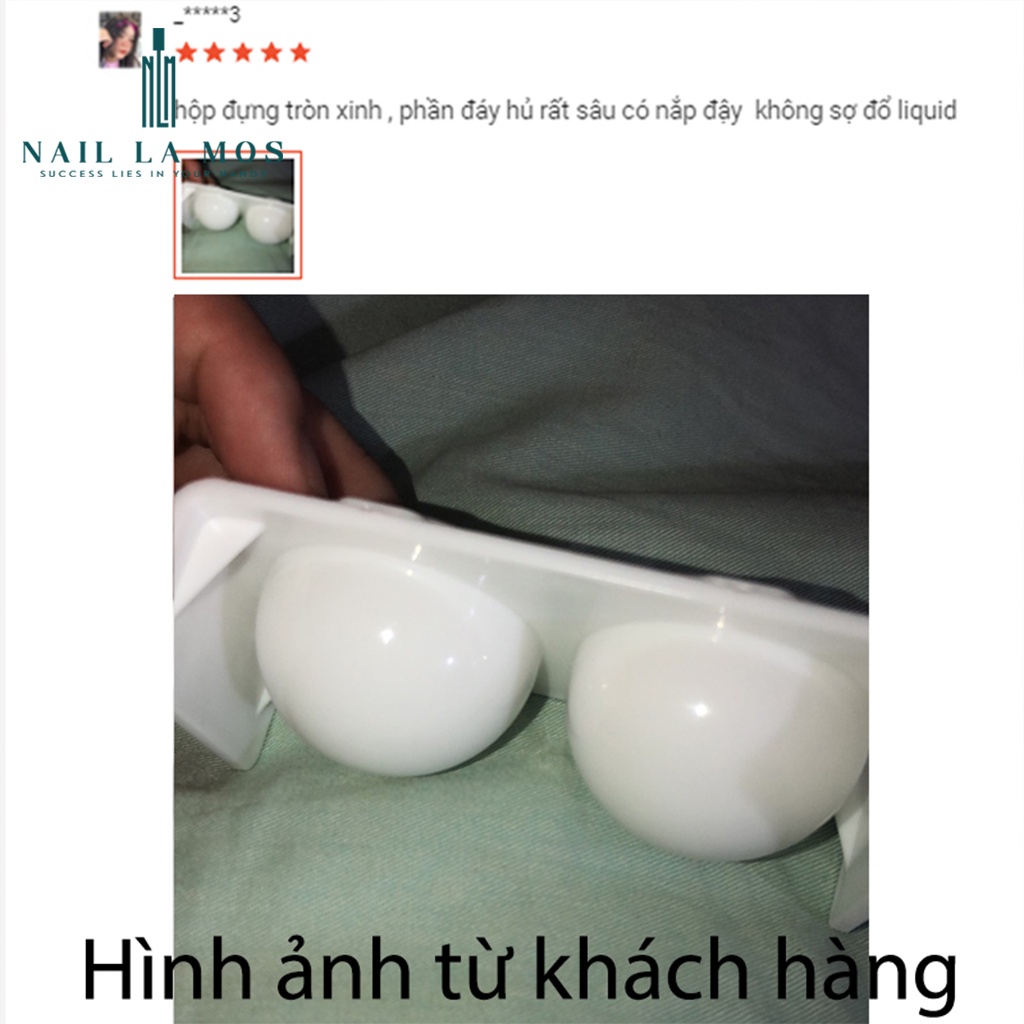 Hũ đựng lưu huỳnh và bột đắp móng 2 ngăn có nắp đậy chắc chắn tiện lợi