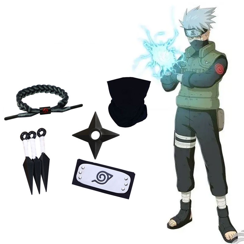 Đạo cụ vũ khí hóa trang hoạt hình Naruto Hokage Ninja Kakashi Akatsuki Kunai Shuriken quà tặng Halloween