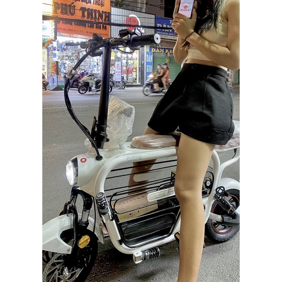 Xe đạp điện mini Burke 2022 pin 15A Bảo hành chính hãng 3 năm, xe 3 ghế