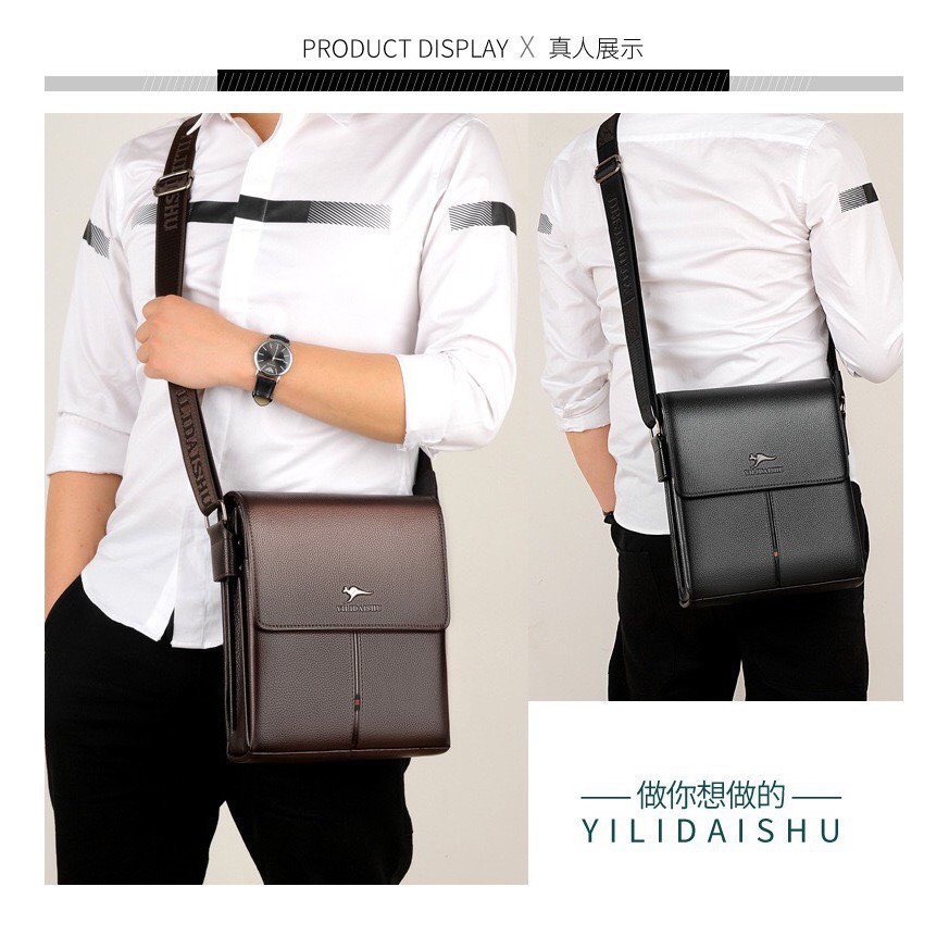 Túi đeo chéo nam da bò cao cấp YILIDAISHU T32 27x25x6cm D.HSTORE