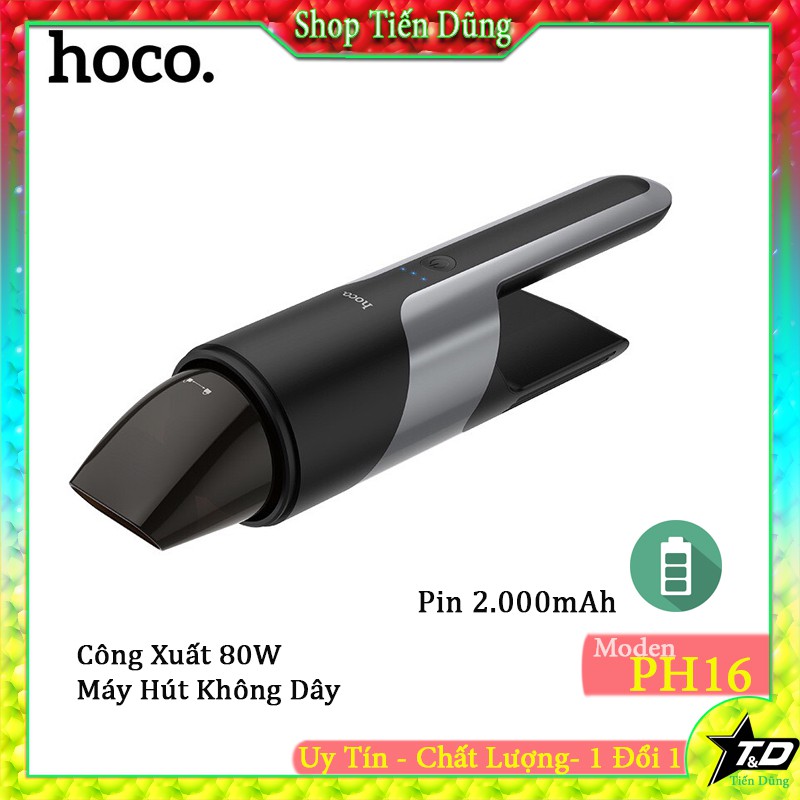 Máy hút bụi cầm tay không dây ô tô - Máy hút bụi không dây hoco PH16 AZURE chính hãng