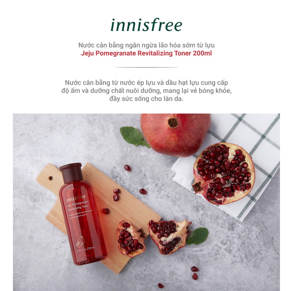 [𝗦𝗔𝗟𝗘] Nước cân bằng ngăn ngừa lão hóa từ lựu innisfree Jeju Pomegranate Revitalizing Toner 200ml