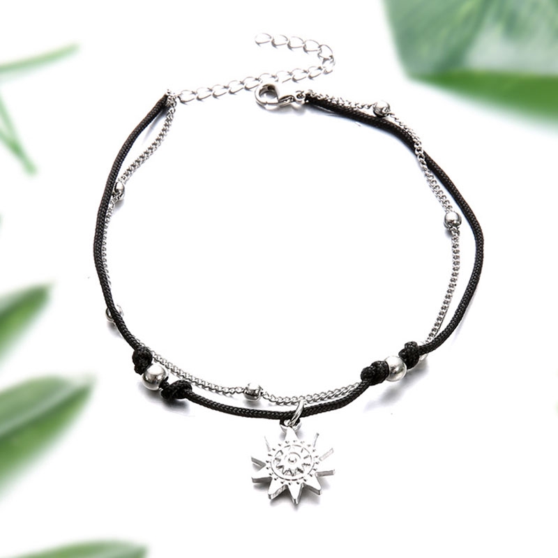 Lắc Chân Có Nhiều Lớp Mặt Hình Voi Mặt Trời Phong Cách Bohemian Cổ Điển Cho Nữ