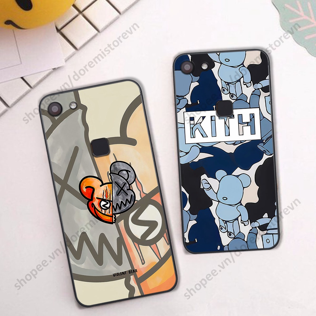 Ốp lưng Vivo V7 / V7 Plus / V7+ hình kaws, kith, bear brick nổi 3D phong cách độc đáo