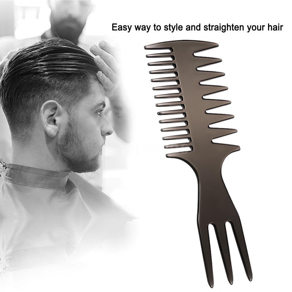 T&G Three-sided Hair Comb Insert Afro Hair Pick Comb Male Wide Tooth Classic Oil Slick Styling Hair Brush