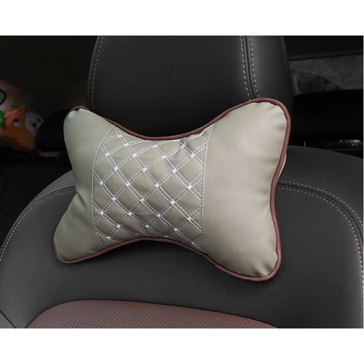 Gối Tựa Đầu Trên Xe Ô TÔ Bọc Da