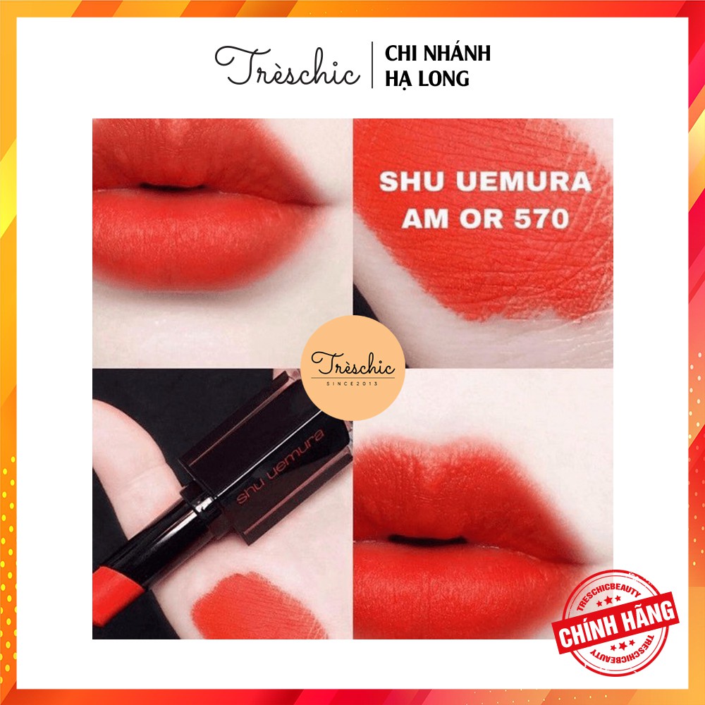 Son Shu Uemura 570 Vỏ Đen Màu Đỏ Cam