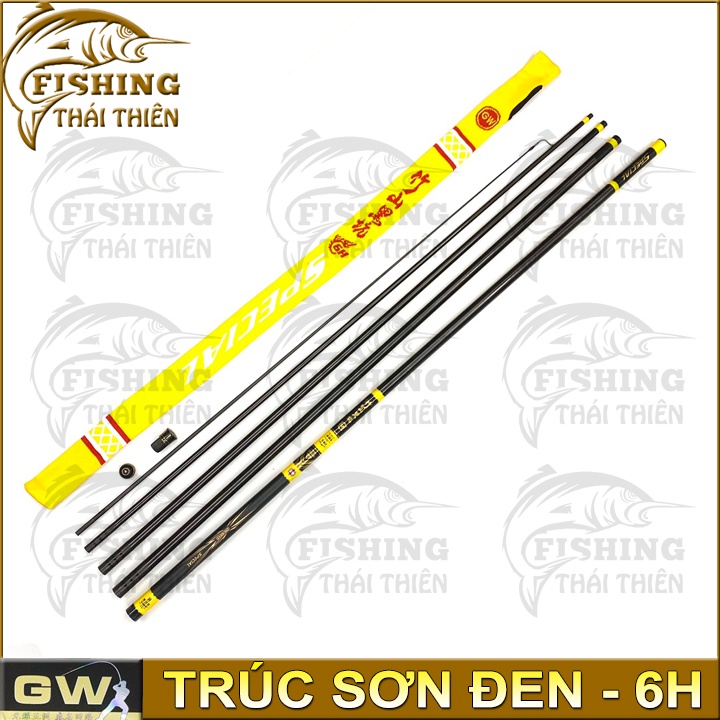 Cần Câu Tay GW Trúc Sơn Đen Chất Liệu Carbon Độ Cứng 6H Phiên Bản 2021 Chuyên Dùng Săn Hàng 4m5, 5m4, 5m7