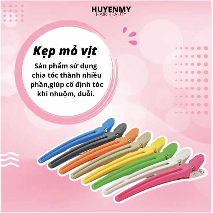 Kẹp mỏ vịt chia xước tóc, cố định tóc khi nhuộm, duỗi (7,5 cm)