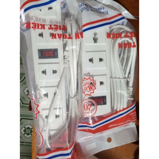 Ổ cắm điện loại dài, 6 lỗ cắm có dây (loại tốt)