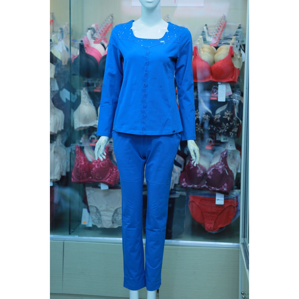 [CHÍNH HÃNG] Bộ đồ thu đông mặc nhà cotton cao cấp WINNY - SET dài tay quần dài đẹp, nữ tính