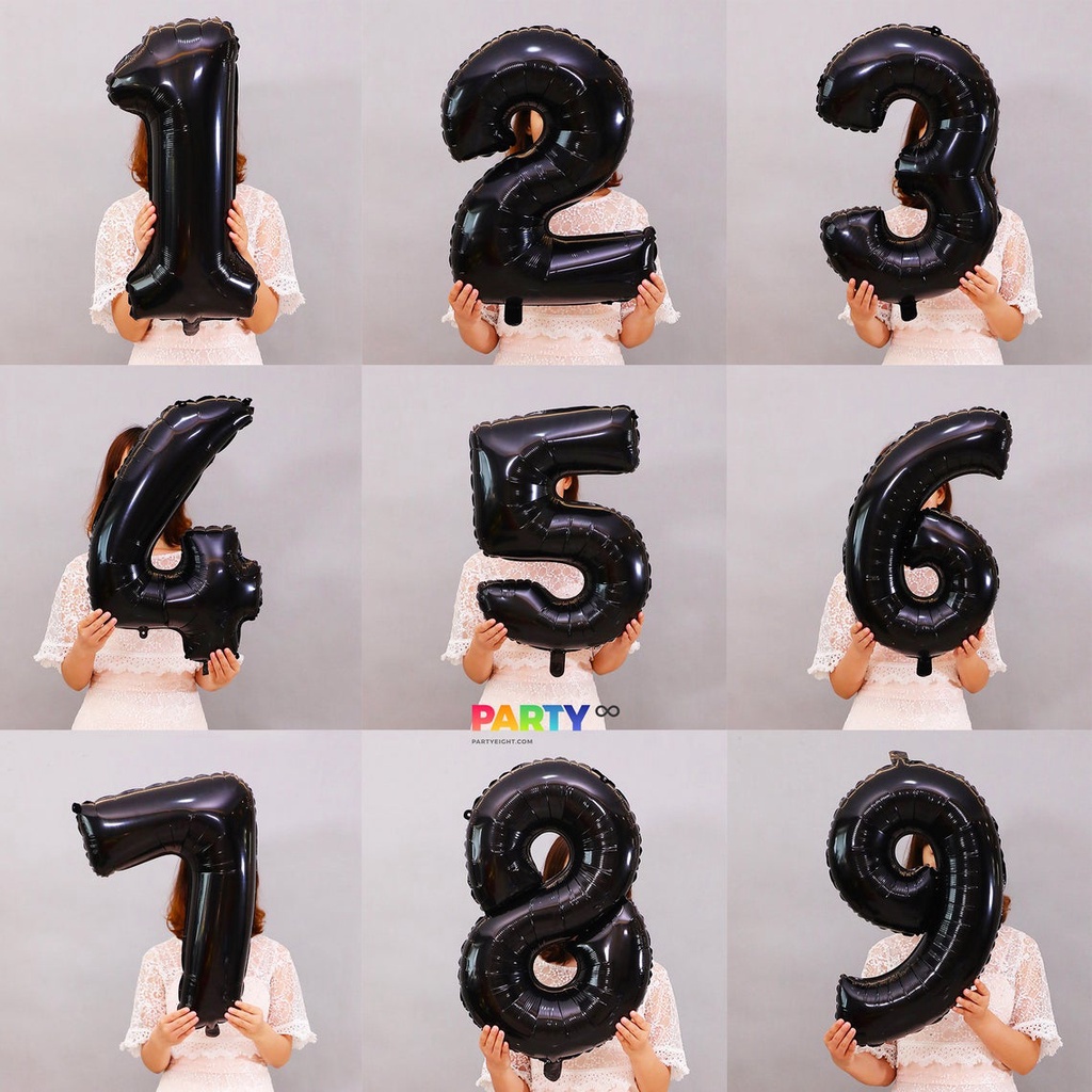 1pcs 32 Inch Số Balloon Màu đỏ-đen Giấy Bạc Chữ Số Air Balloon Trang Trí đám Cưới Tiệc Sinh Nhật Bữa Tiệc Khinh Khí Cầu Nguồn Cung Cấp Cho Bữa Tiệc Sự Kiện