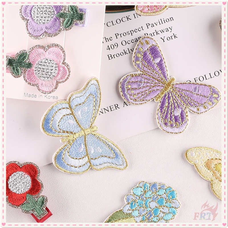 Miếng vá ủi quần áo họa tiết bươm bướm và hoa xinh xắn diy