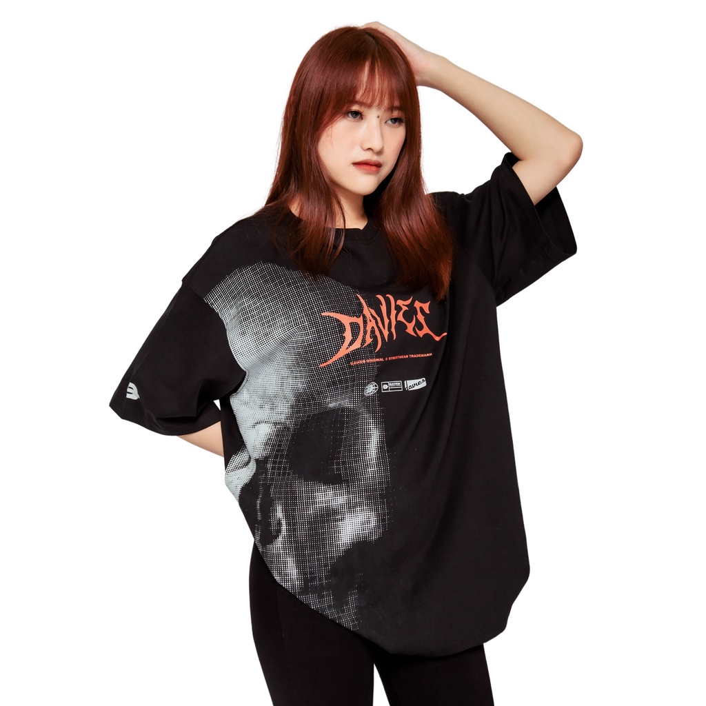 Áo thun nam nữ form rộng tay lỡ đẹp tee local brand DAVIES Hide Skull | D26-T10