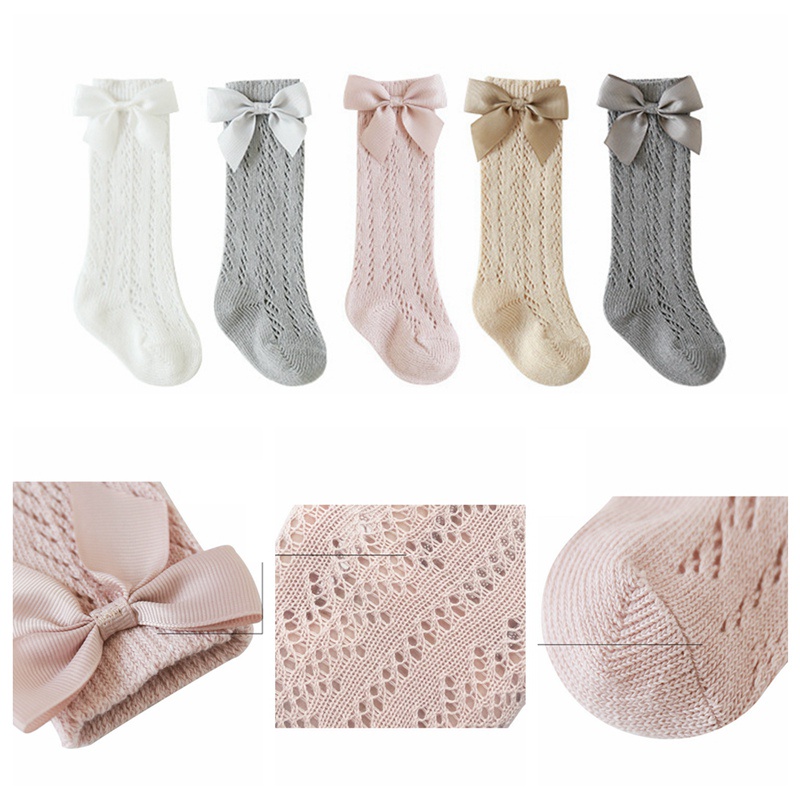 Vớ Cotton Mềm Mại Đính Nơ Xinh Xắn Dành Cho Bé Gái 0-5 Tuổi