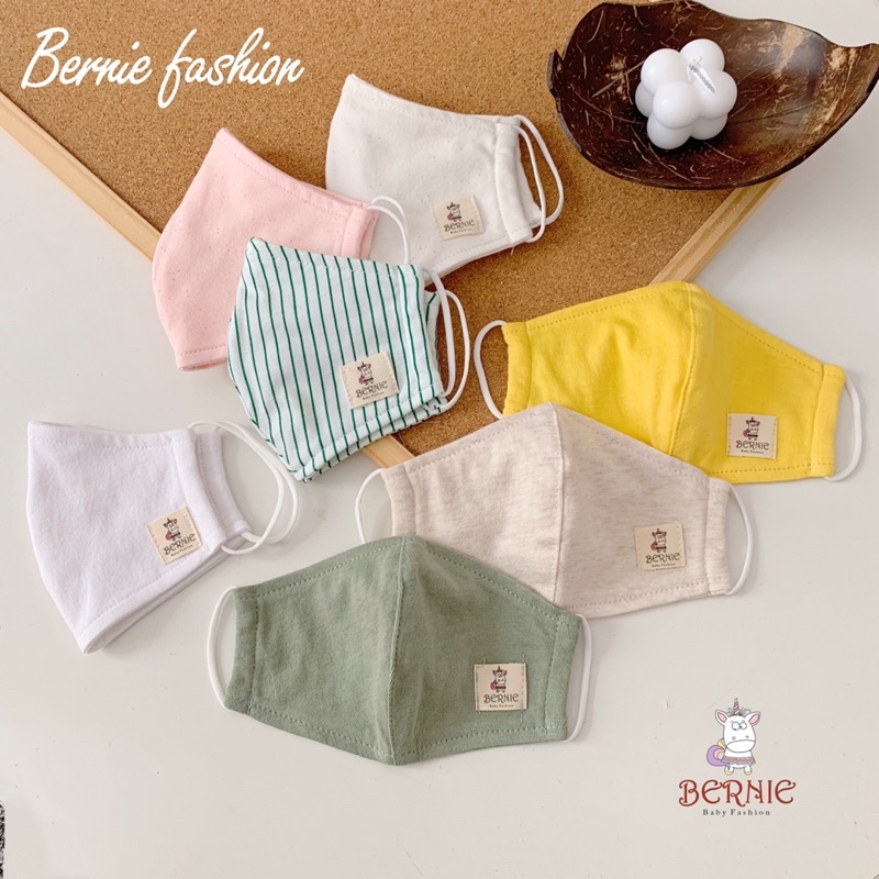 Khẩu trang vải BERNIE 2 lớp cotton 100% hữu cơ tự nhiên thông thoáng