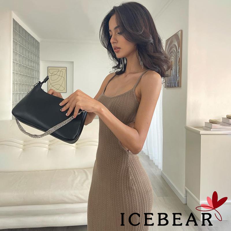 Đầm Dài Dệt Kim Hai Dây Màu Trơn Thời Trang Dành Cho Nữ