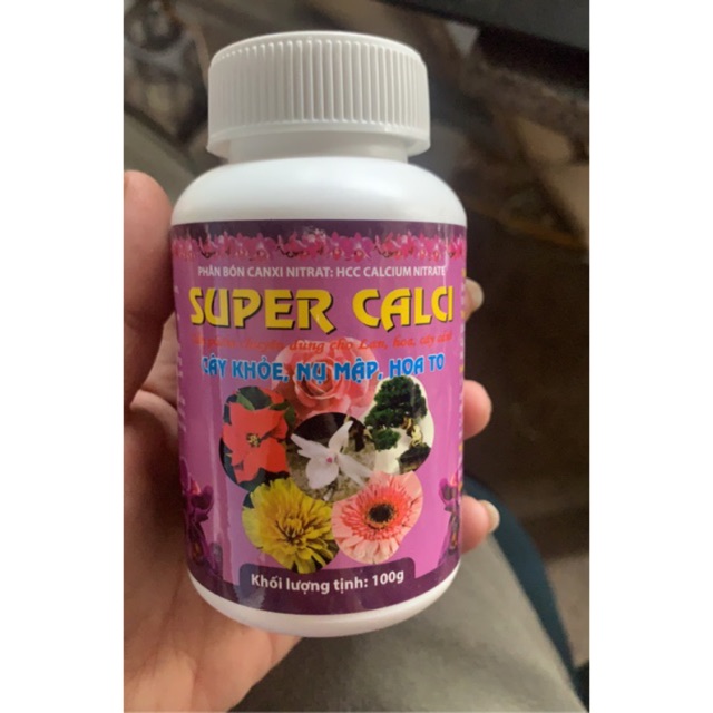 Phân bón lá super Canxi lọ 100gr (cây khoẻ, nụ mập, hoa to)