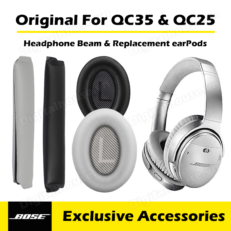 Bose Ear Pads QC35/QC35 II Replacement Soft Earpad with Tuning Pad Memory Foam Sponge Pad Leather Buckle Installation