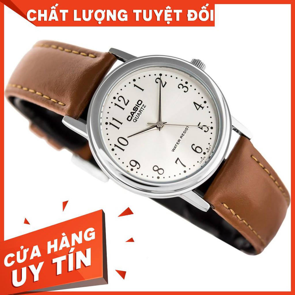 HOT Đồng hồ nam/nữ Casio MTP-1095E-7BDF - Dây Da - Mặt số - Chống nước 5 ATM chính hãng