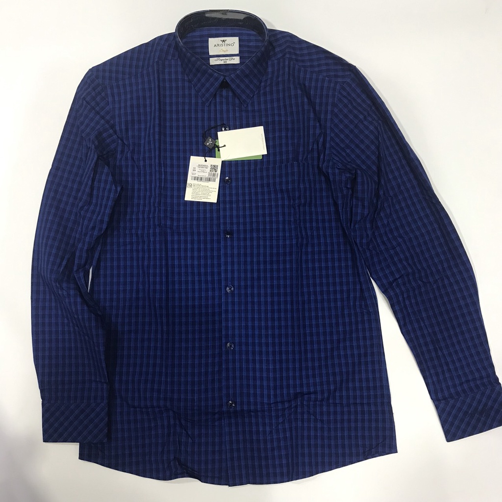 Áo sơ mi nam công sở dài tay ARISTINO sợi tre kháng khuẩn có túi Als24001