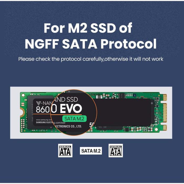 Ốp Hộp Đựng Ugreen 2 Trong 1 Ssd M2 (B Key) Sang Usb C & A Ssd Màu Xám-70533 | BigBuy360 - bigbuy360.vn