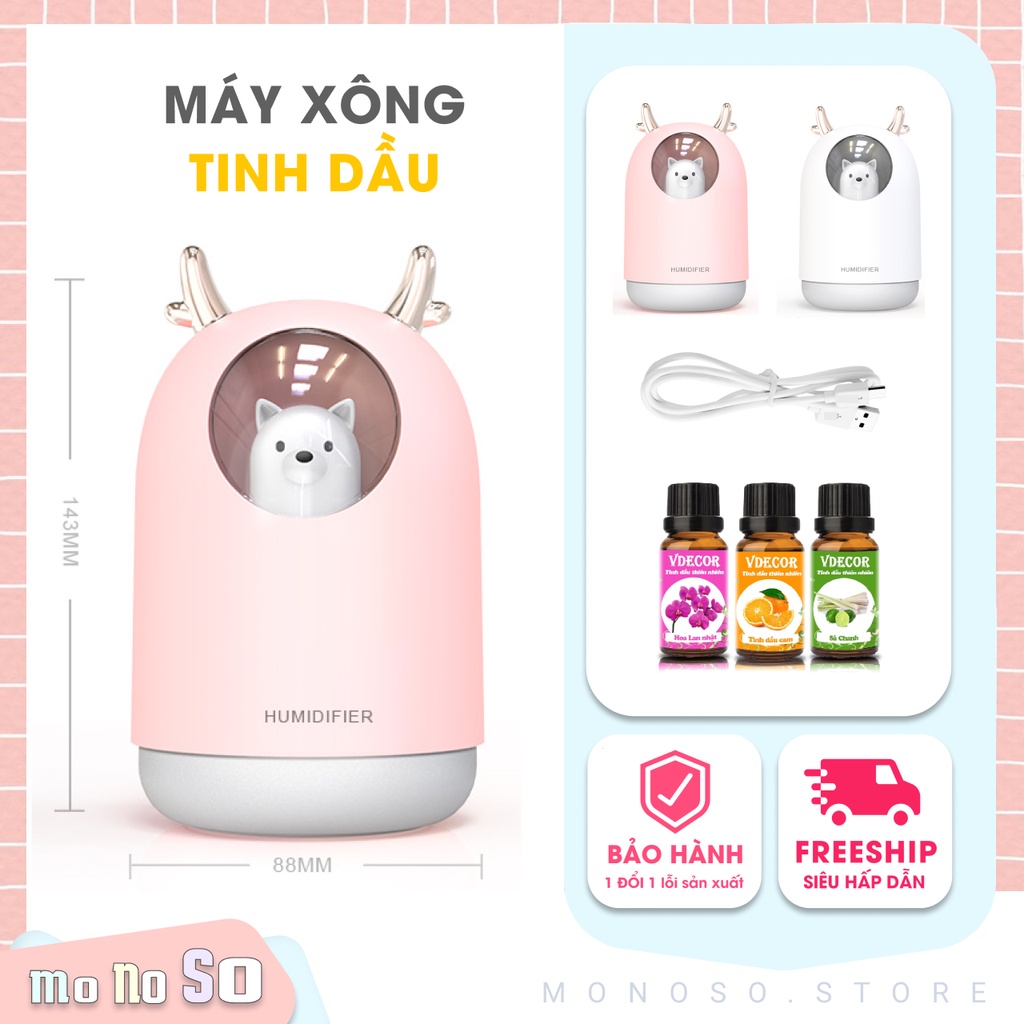 Máy Xông Tinh Dầu Khuyếch Tán Tinh Dầu Phun Sương Mini-Tự Động Ngắt Khi Hết Nước - Monoso Store
