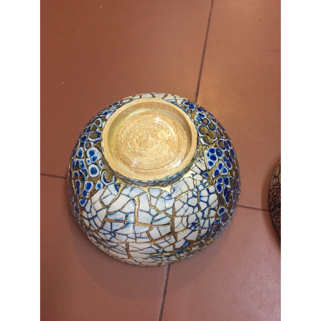 Bát tre ngâm tay làm nail khảm trai, khảm trứng