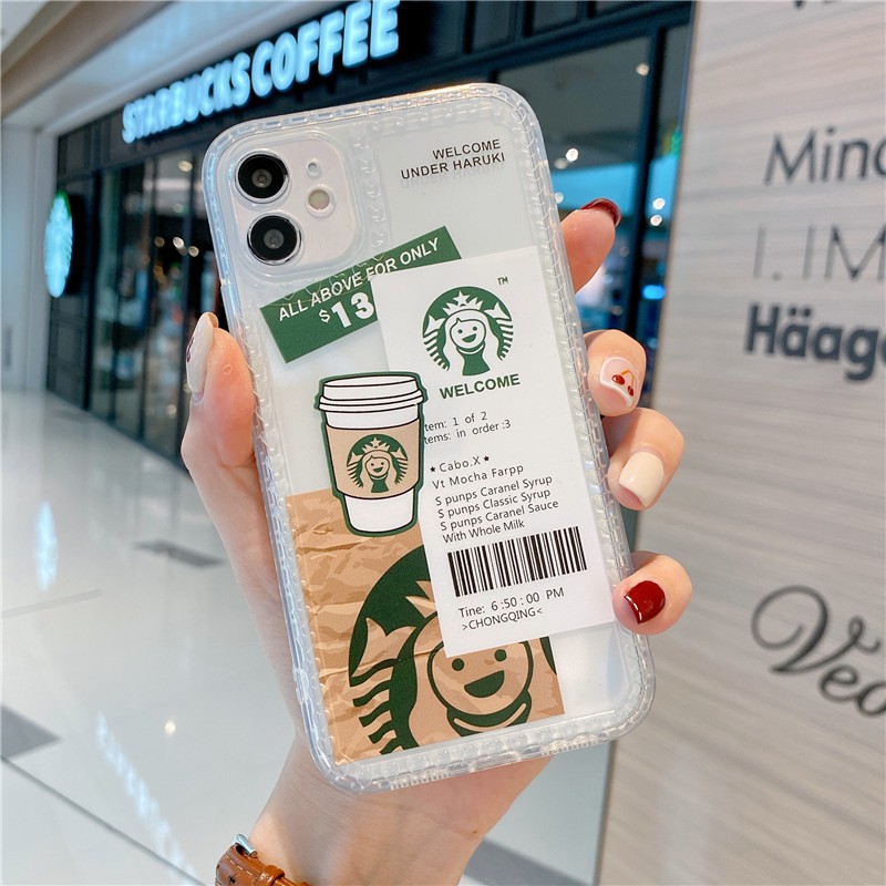 Fashion trend love photo frame Starbucks McDonald's Silicone mobile phone case for IPhone 11 Pro Max X Xs Max XR 8 7 6 6s Plus Soft Silk Leather TPU Back Cover