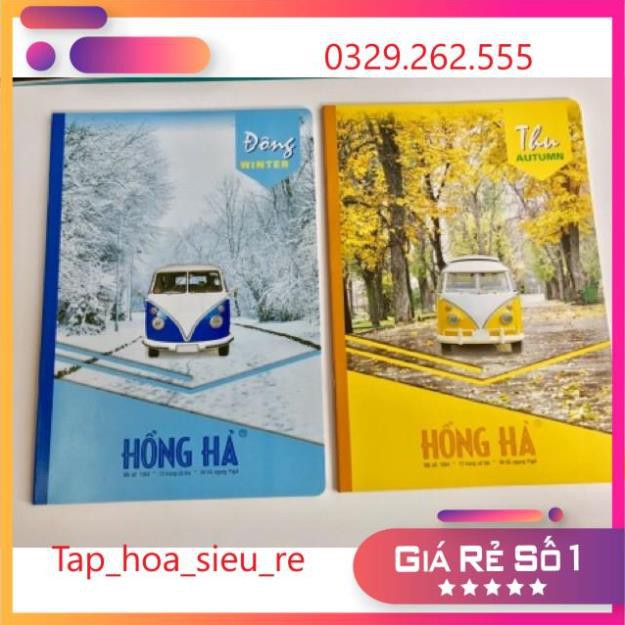 (Rẻ Vô địch) Set 10 Vở kẻ ngang Hồng Hà 72tr mẫu mới kem, 4 mùa
