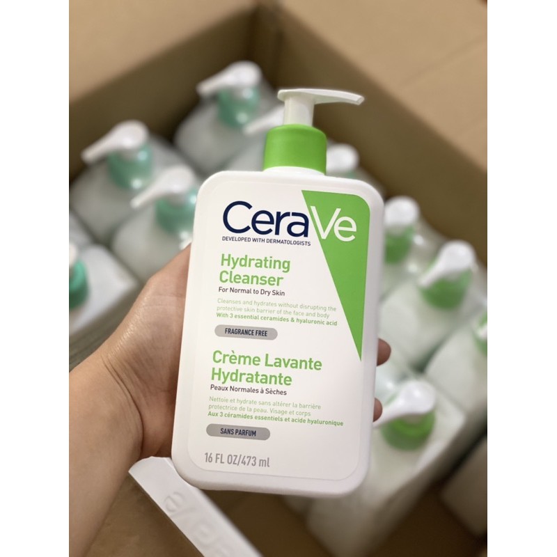 Sữa rửa mặt Cerave Foaming Cleanser, CeraVe Hydrating Cleanser 236ml, 473ml