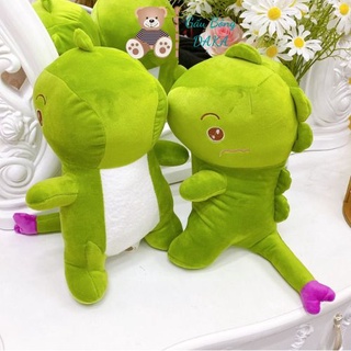 Gấu bông khủng long em bé xanh ngồi thú bông khủng long siêu mềm mịn 45cm