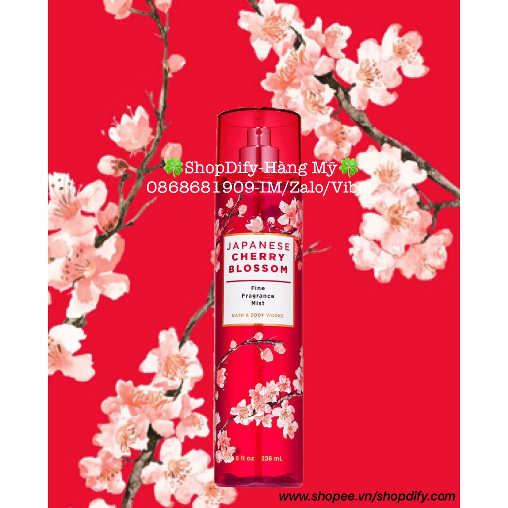 Xịt Thơm Nước Hoa Toàn Thân BBW Bath & Body Works DARK KISS, JAPANESE CHERRY BLOSSOM Mist 236ml