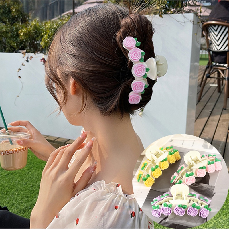 Haimeikang Kẹp tóc hình hoa hồng thời trang Hàn Quốc dành cho nữ