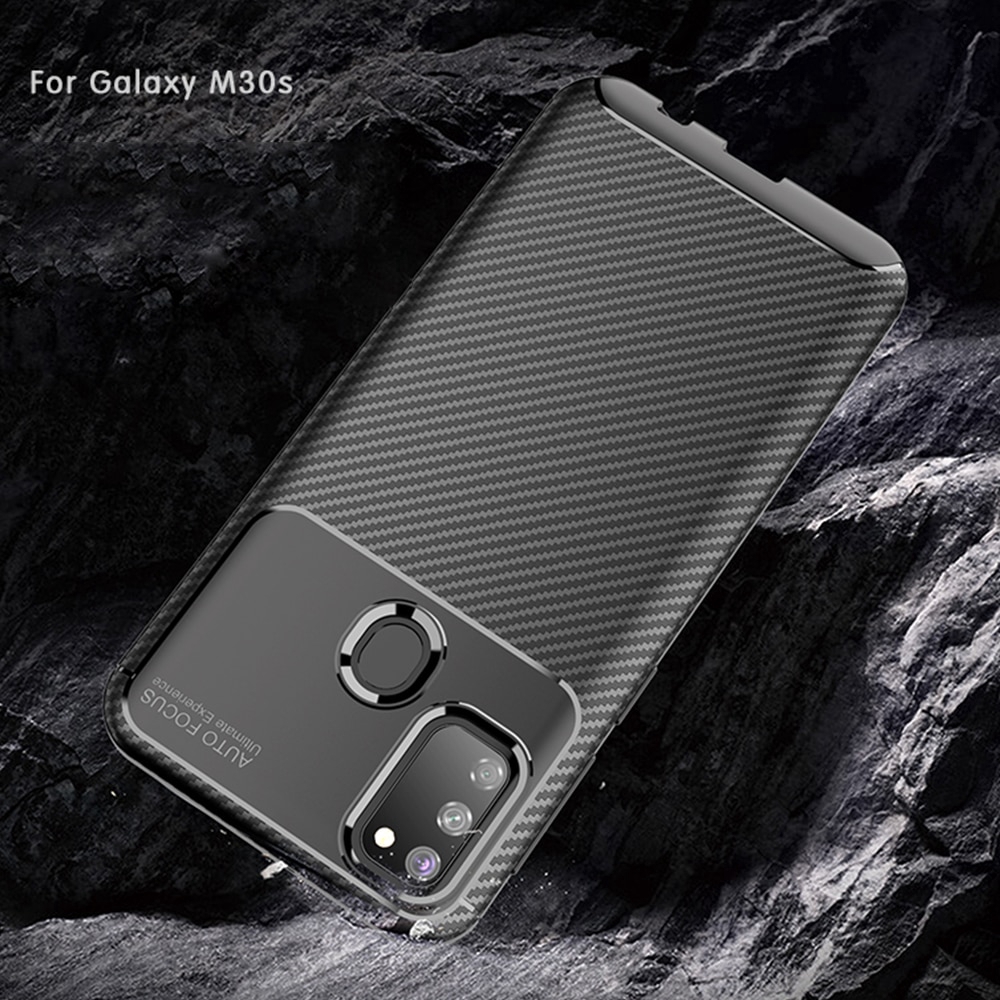 Samsung Galaxy M31 Case Luxury Carbon Fiber Cover Shockprood Phone Case Cover Full Protection Bumper